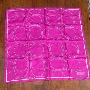 Coach Y2K Signature C Pink and White‎ Scarf EUC